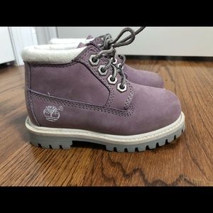 Purple lavender suede timberland boots toddler 8.5